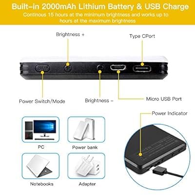 QLIGHT Selfie Light 60 LED Rechargeable Clip-On with Front & Back Phone Holder, CRI 95+, 3 Light Modes, Portable Fill Light for Phone, Tablet, Laptop, Zoom, TikTok