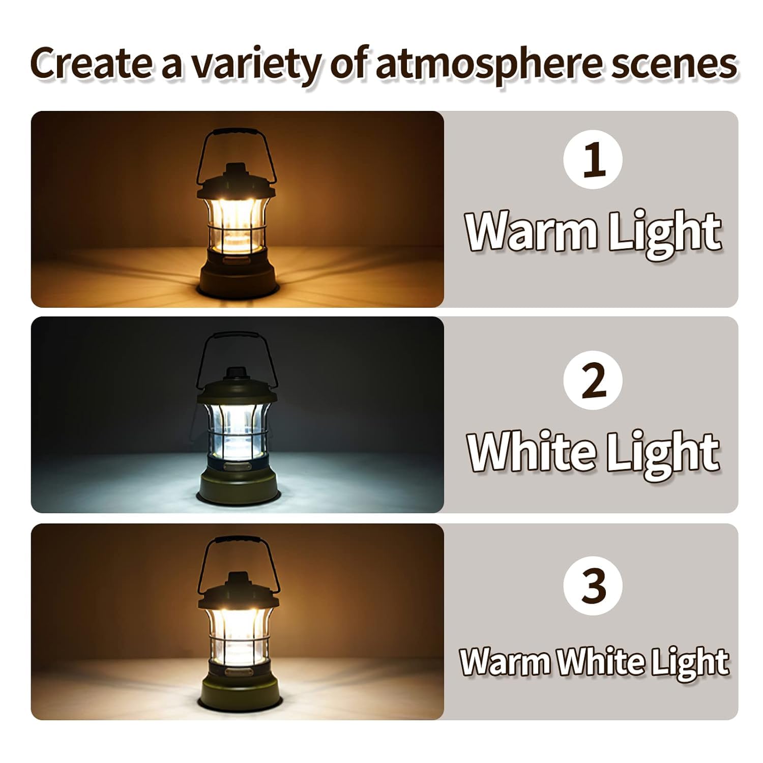QLIGHT Rechargeable LED Camping Lantern with 15m RGB String Lights – 4000mAh Battery, Dual Light Modes, Portable Waterproof Green LED Lantern for Outdoor Activities and Camping Tent