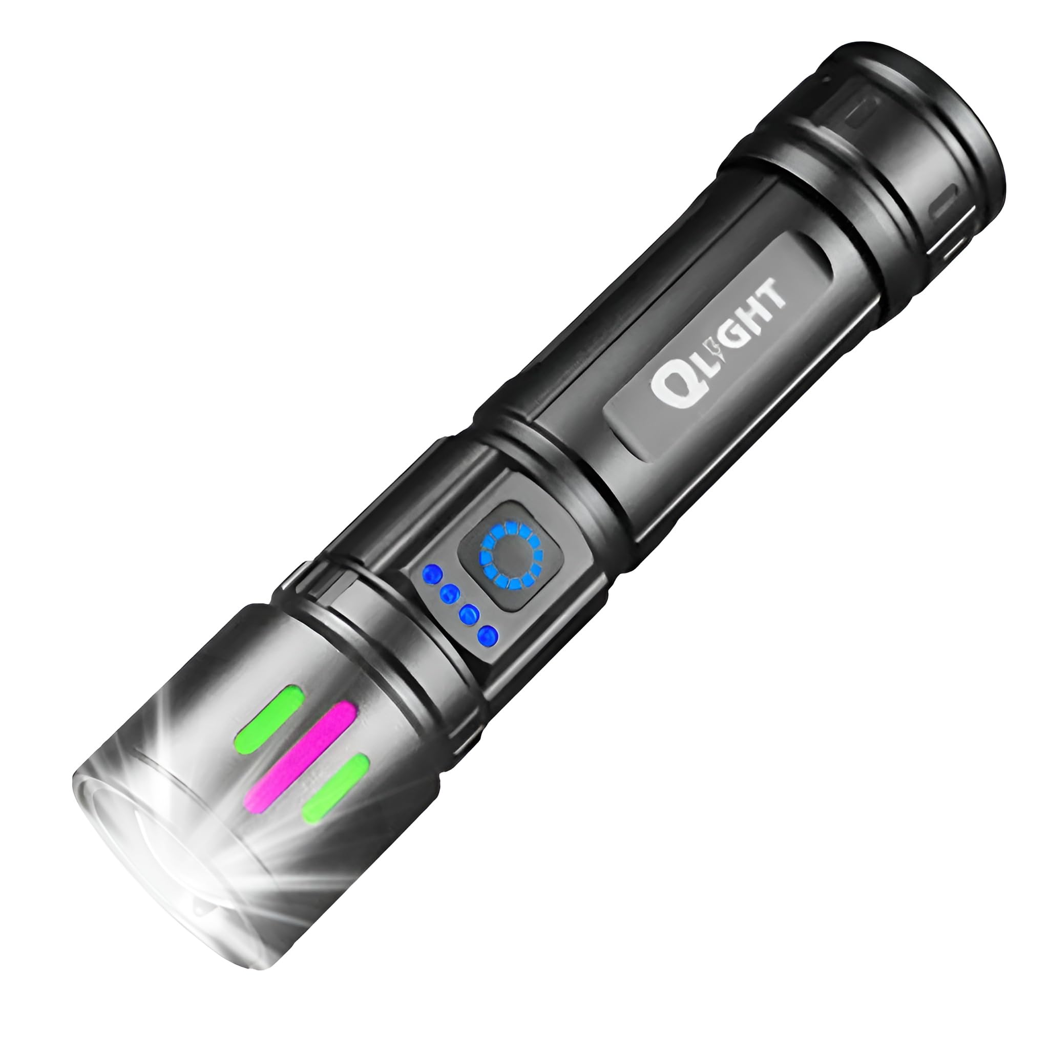 QLIGHT Flashlight Rechargeable TorchLight, 10000 Lumens Flash Light Led flashlights Tactical Led Torch Light High Power, USB Handheld Powerful Torches for Camping Hiking Emergency