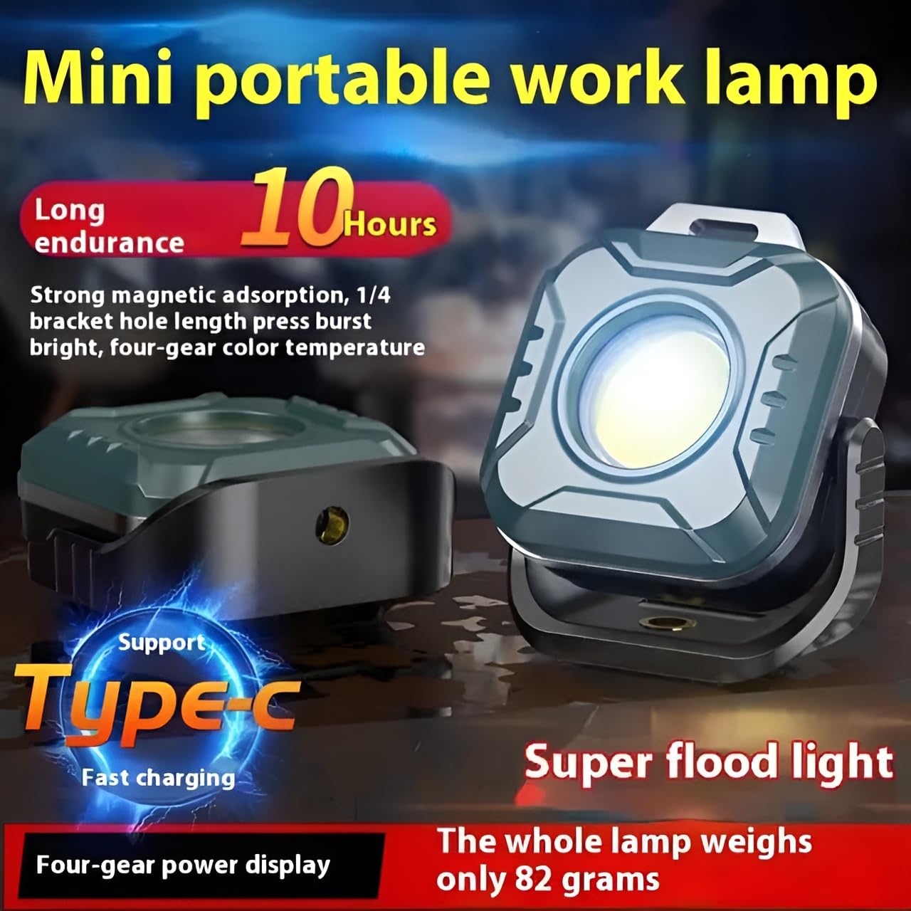 QLIGHT 2PACK Rechargeable Mini Flashlight Outdoor Led Torch Light, COB Camping Lights Outdoor, Adjustable Color Temp (2700K-8000K), Waterproof, Emergency Light Rechargeable, Light for Camping.