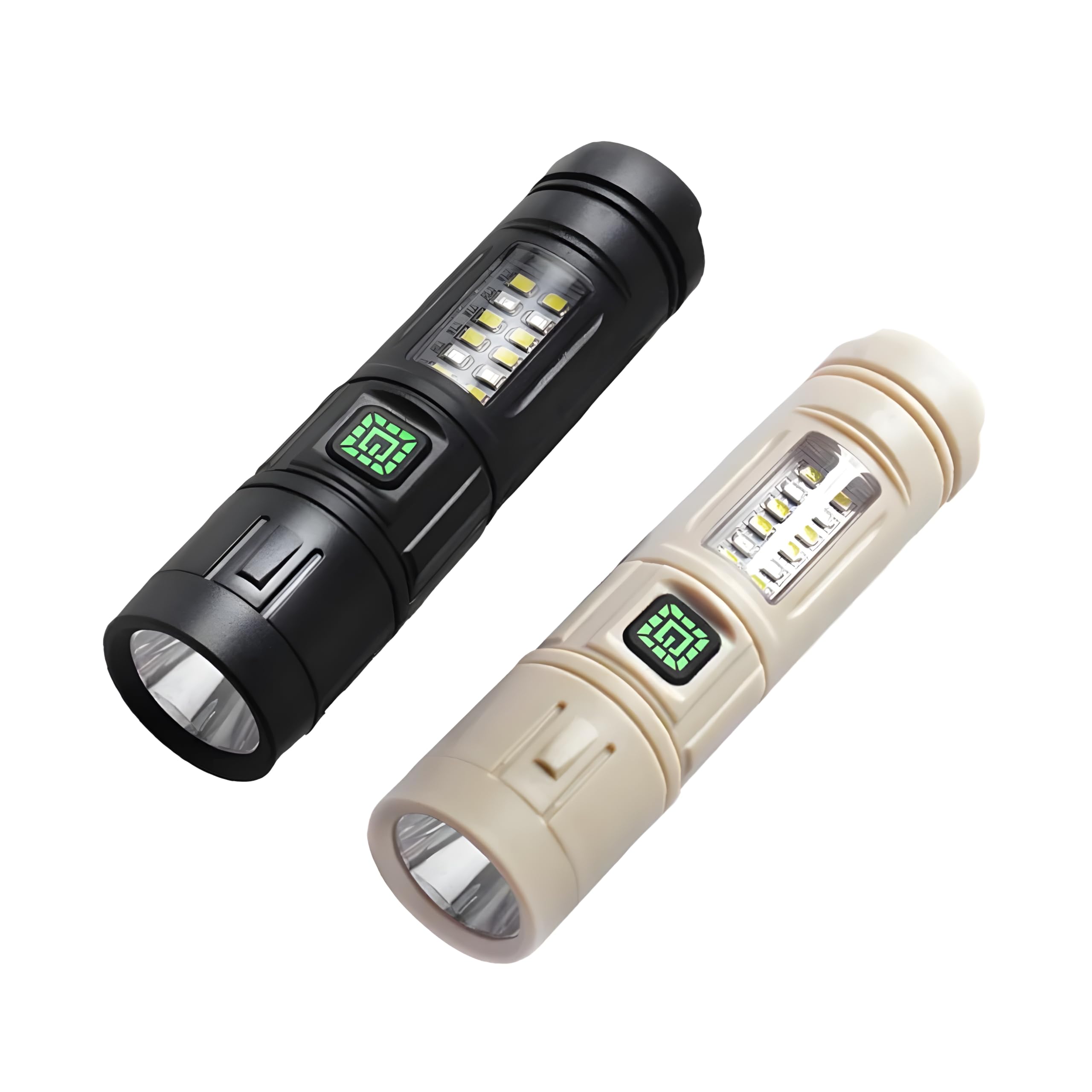 QLIGHT (2Pack) Rechargeable Flashlight Led Torch light,2000 High Lumens Handled Flash Light, Long Lasting Tectitical Powerful Flashlights With Side Cob Light,5 Modes, Flashlight For Camping&Hiking