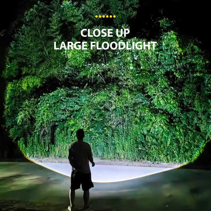 QLIGHT Flashlight Rechargeable TorchLight, 10000 Lumens Flash Light Led flashlights Tactical Led Torch Light High Power, USB Handheld Powerful Torches for Camping Hiking Emergency