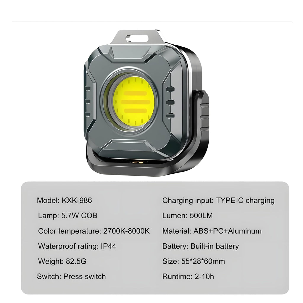 QLIGHT 2PACK Rechargeable Mini Flashlight Outdoor Led Torch Light, COB Camping Lights Outdoor, Adjustable Color Temp (2700K-8000K), Waterproof, Emergency Light Rechargeable, Light for Camping.