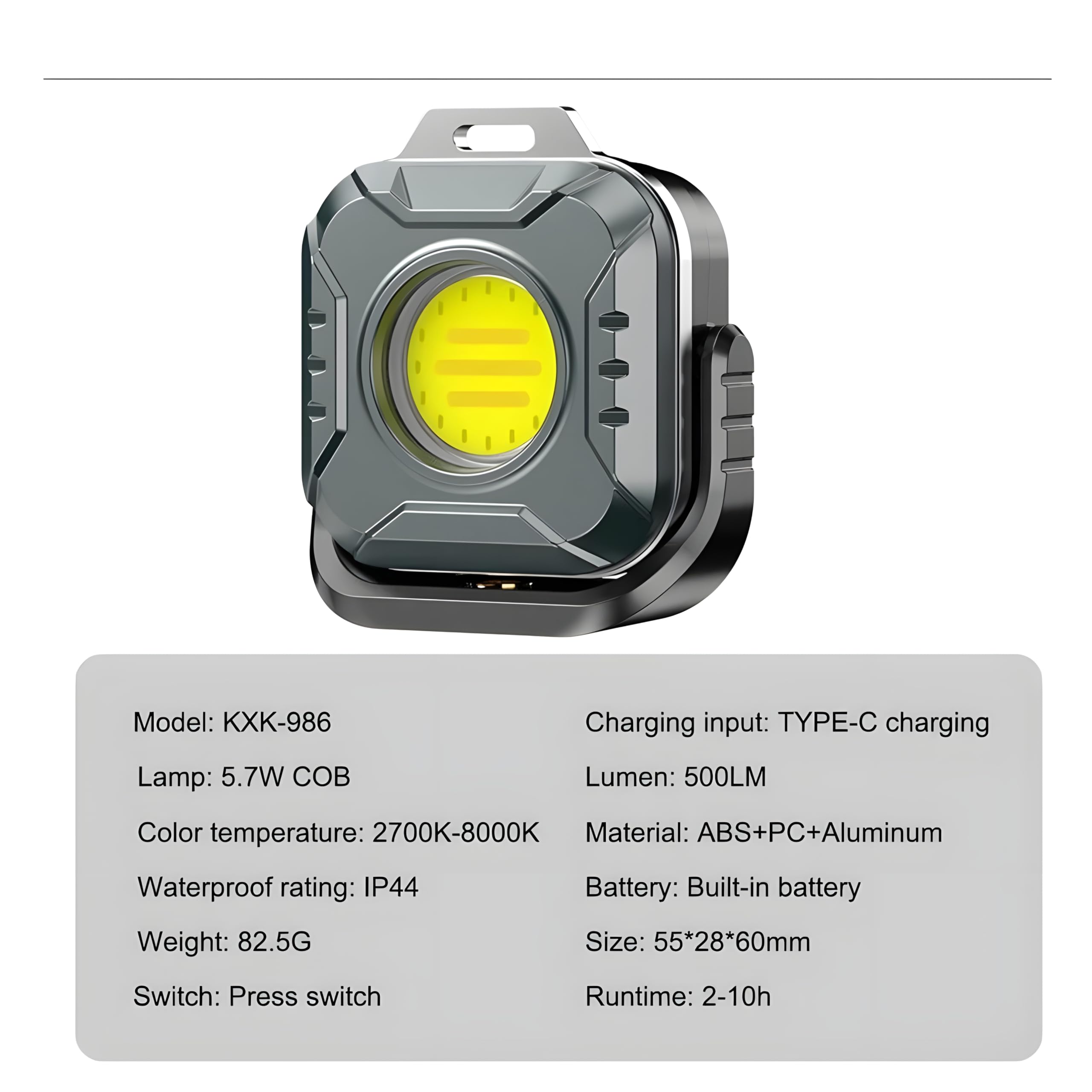 QLIGHT 2PACK Rechargeable Mini Flashlight Outdoor Led Torch Light, COB Camping Lights Outdoor, Adjustable Color Temp (2700K-8000K), Waterproof, Emergency Light Rechargeable, Light for Camping.