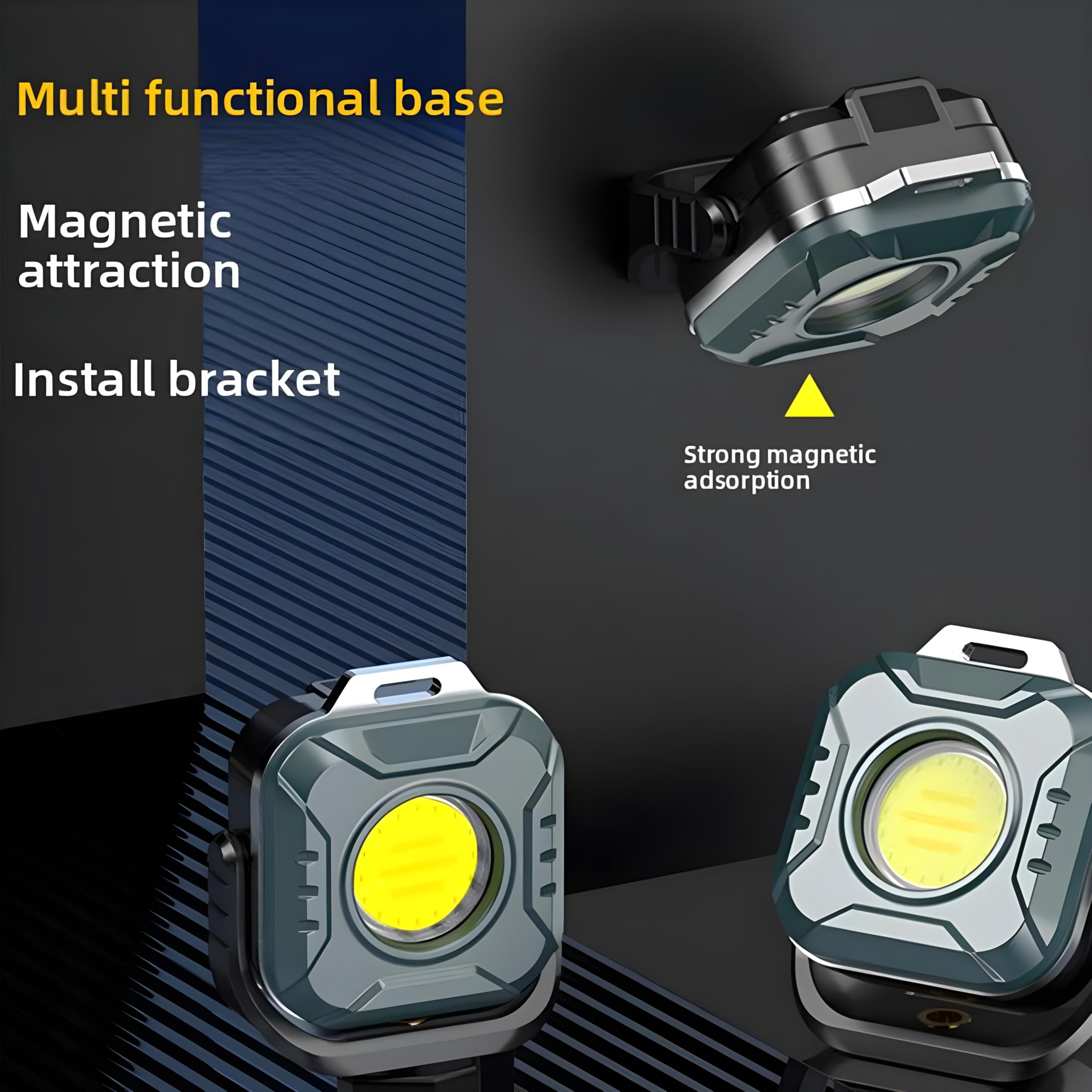 QLIGHT 2PACK Rechargeable Mini Flashlight Outdoor Led Torch Light, COB Camping Lights Outdoor, Adjustable Color Temp (2700K-8000K), Waterproof, Emergency Light Rechargeable, Light for Camping.