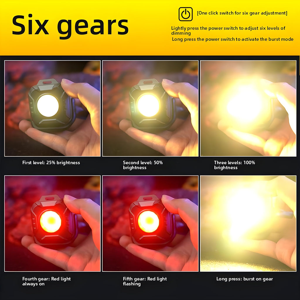 QLIGHT 2PACK Rechargeable Mini Flashlight Outdoor Led Torch Light, COB Camping Lights Outdoor, Adjustable Color Temp (2700K-8000K), Waterproof, Emergency Light Rechargeable, Light for Camping.